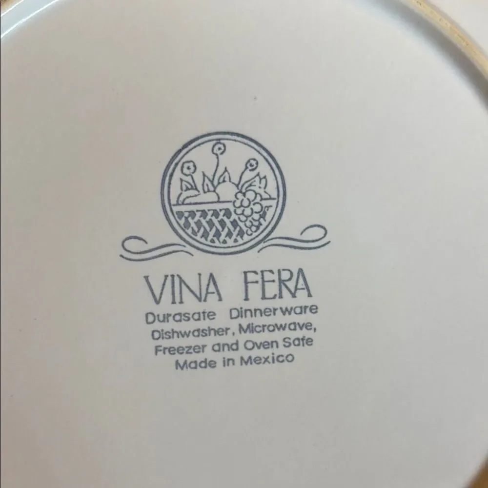 Vina Fera Elegant Yellow and Blue Dinnerware Plate